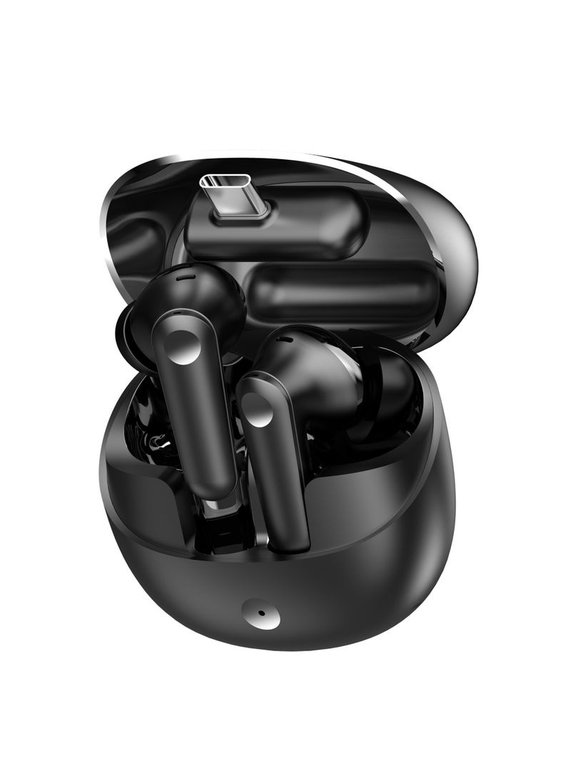 G-TAB X11 Gaming Bluetooth Earbuds TWS with ENC & ANC Noise cancelling Earphones-Zero Delay and Quad Mic Wireless earbud with Bluetooth 5.3-40H Standby battery  Bluetooth Earbuds Noise Cancellation with Adapter-Black - Image 1